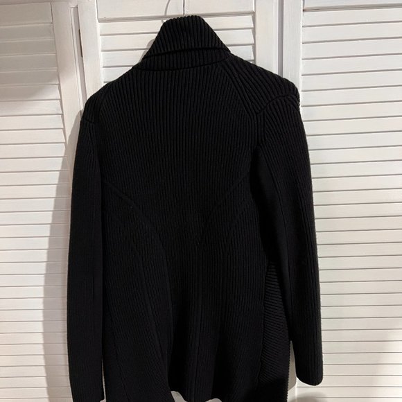 Kookai Size 2 ( AUS 12)  Black Thick Wool Blend Cardigan Waterfall Open Style - Picture 9 of 10